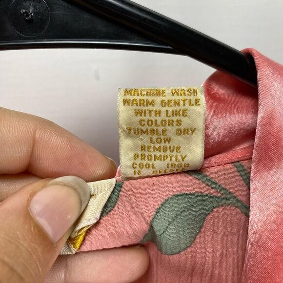 Victoria’s Secret Gold Label| Vintage Floral Nightgown Shirt Pajama Top Pink M/L - Picture 13 of 13